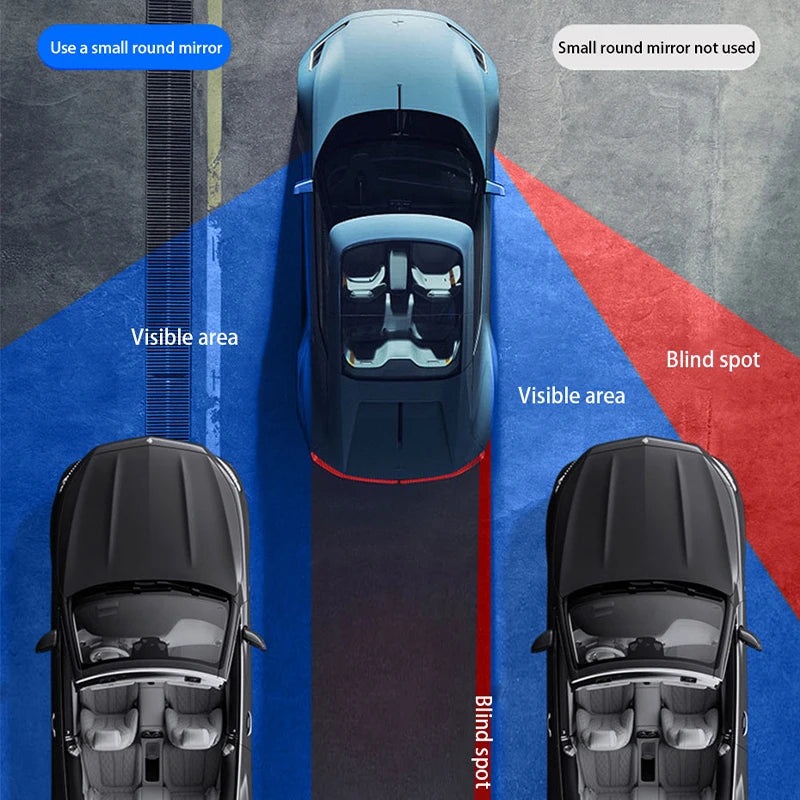 SEAMETAL – miroir convexe de voiture sans bords, grand Angle, forte ventouse, miroir d'angle mort, rétroviseur sûr à 360 degrés pour le stationnement