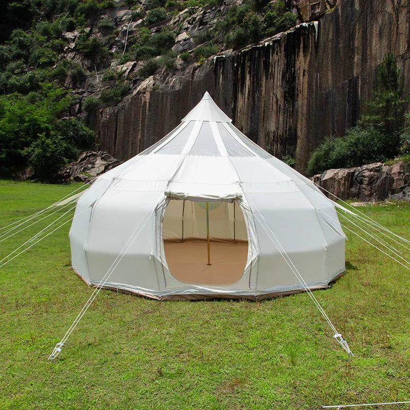Tente Star Gazer avec logo personnalisé, 4m, 5m, 6m, quatre saisons, camping, blanc, kaki, Oxford, coton, étanche, goutte d'eau pour la fête