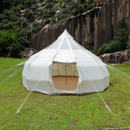 Tente Star Gazer avec logo personnalisé, 4m, 5m, 6m, quatre saisons, camping, blanc, kaki, Oxford, coton, étanche, goutte d'eau pour la fête