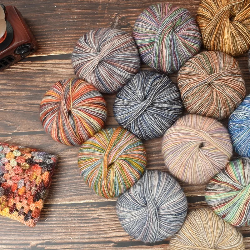 Rouleau de fil à gâteau dégradé, 50g/rouleau, bricolage, laine tricotée à la main, fil Mohair, fil de coton, fil doux au Crochet, vêtements, chapeau, écharpe