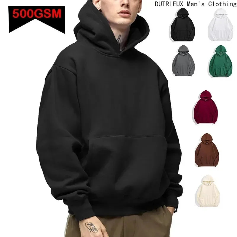 Sweat-shirt à capuche surdimensionné pour hommes et femmes, Simple et à la mode, couleur unie, haut à manches longues assorti, S-3XL