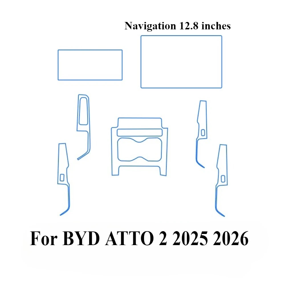 Film de Protection PPF pour BYD ATTO 2 2025 2026, accessoires de voiture, TPU transparent LCD, panneau d'équipement de Navigation GPS, Console centrale