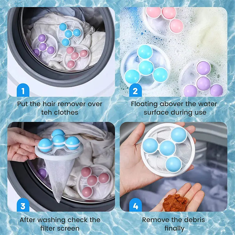 Sac filtrant réutilisable pour Machine à laver, attrape-peluches flottant, épilation des poils d'animaux, collecte de saleté, maille, boule à lessive, outils de nettoyage
