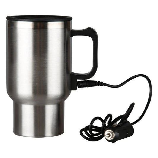 Tasse chauffante pour voiture de 450ml, bouilloire électrique de voyage en acier inoxydable, tasse chauffante pour voiture 12V pour chauffer l'eau, café, lait, thé