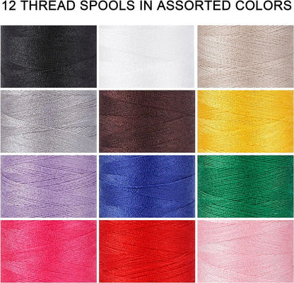 12 pièces fils à coudre tout usage en Polyester pré-enroulé Machine à broder et à coudre bricolage fil à broder fil à coudre 380Yards