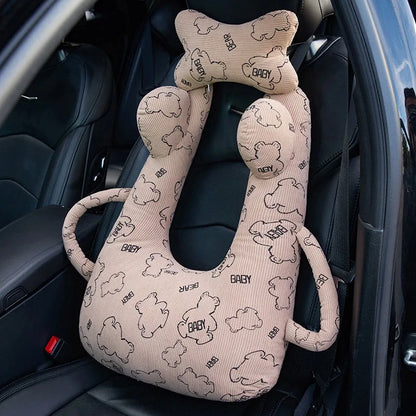 Ceinture de sécurité de voiture pour enfants, dispositif de couchage de voiture haut de gamme, oreiller de siège arrière pour les promenades longue distance, oreiller fixe pour bébé