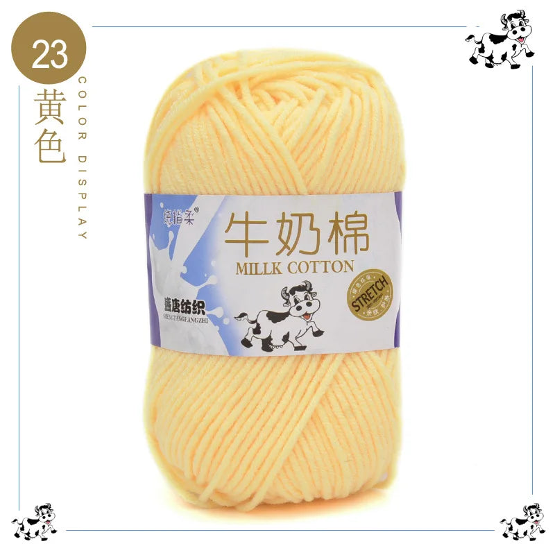Fil à tricoter en coton au lait, 5 brins, 50g, pour bricolage de sacs de poupée, fil, écharpe, chaussettes