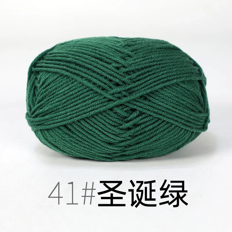 Fil de Lanas teint en coton au lait, 86 couleurs, 4 plis, pour bébé, chapeau, écharpe, pull, poupées, artisanat fait à la main