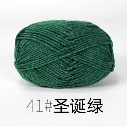 Fil de Lanas teint en coton au lait, 86 couleurs, 4 plis, pour bébé, chapeau, écharpe, pull, poupées, artisanat fait à la main