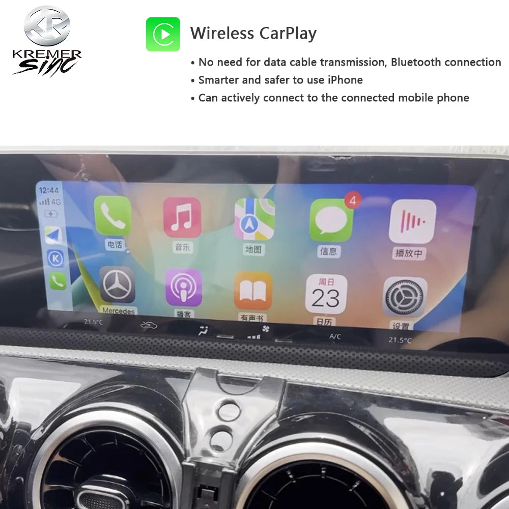 KSmart-CarPlay sans fil pour Mercedes Benz, Apple, Android Auto, Rénovation, A, C, E, GLA, MBaffiliés, NTG6.0, Unité principale après le modèle 2018, Nouveau