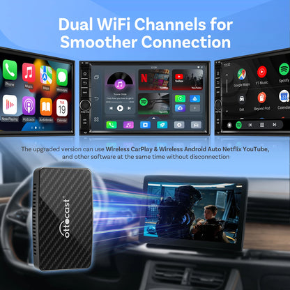 Ottocast Play2Video Pro sans fil pour lecteur multimédia d'origine, système 3 en 1, Netflix & YouTube, Carplay, boîte AI pour VW