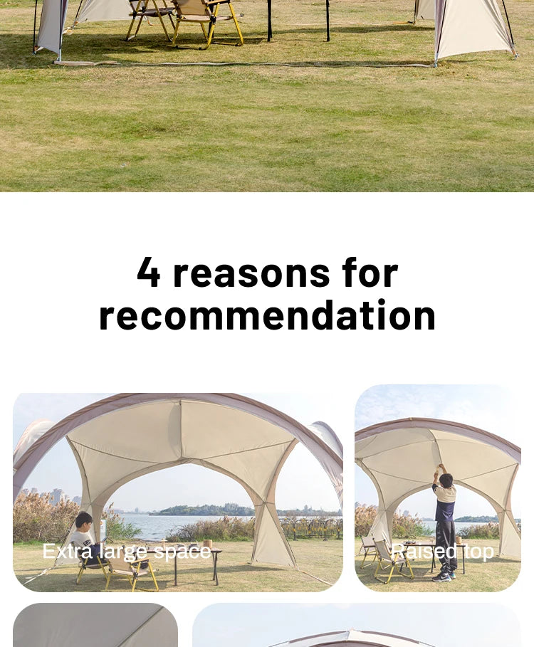 Tente dôme extra large Sonuto, gazebo de camping pop-up avec moustiquaire, protection solaire imperméable, pavillon pour fête en plein air