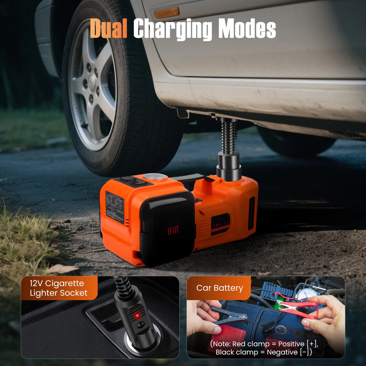 Cric de voiture électrique ascenseur de voiture hydraulique électrique 5T, Kit de levage de voiture 12V 180W avec pompe gonflable et lumière LED, ascenseur de voiture 150-540mm