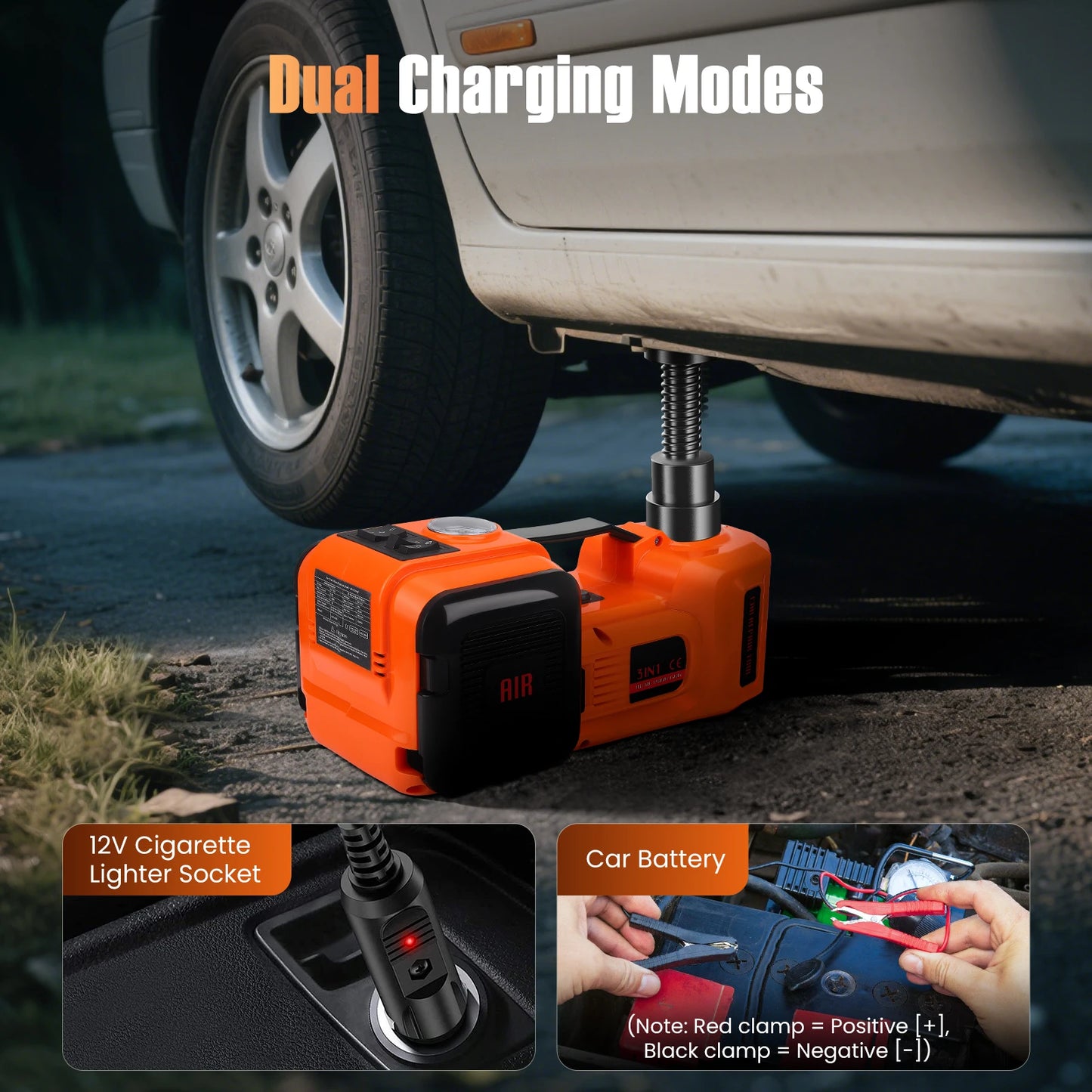 Cric de voiture électrique ascenseur de voiture hydraulique électrique 5T, Kit de levage de voiture 12V 180W avec pompe gonflable et lumière LED, ascenseur de voiture 150-540mm