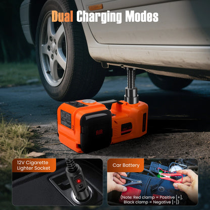 Cric de voiture électrique ascenseur de voiture hydraulique électrique 5T, Kit de levage de voiture 12V 180W avec pompe gonflable et lumière LED, ascenseur de voiture 150-540mm