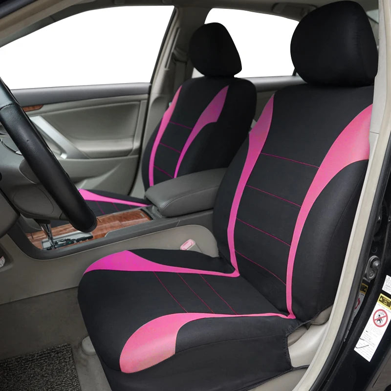 Housses de siège de voiture universelles en tissu Polyester, adaptées à la plupart des voitures, Suv, camion, avec Airbag, accessoires de voiture compatibles, housse de siège intérieur