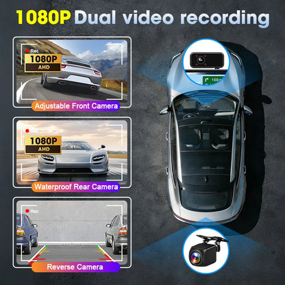 11.26 pouces Android 15 voiture DVR 4G + 64G WIFI sans fil Carplay Android Auto Dash Cam multimédia lecteur vidéo GPS Navigation BT AUX