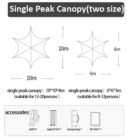Tente d'extérieur à baldaquin extensible et imperméable, abri solaire en tissu Oxford pour exposition de fêtes de mariage, tente de spectacle commercial Glamping