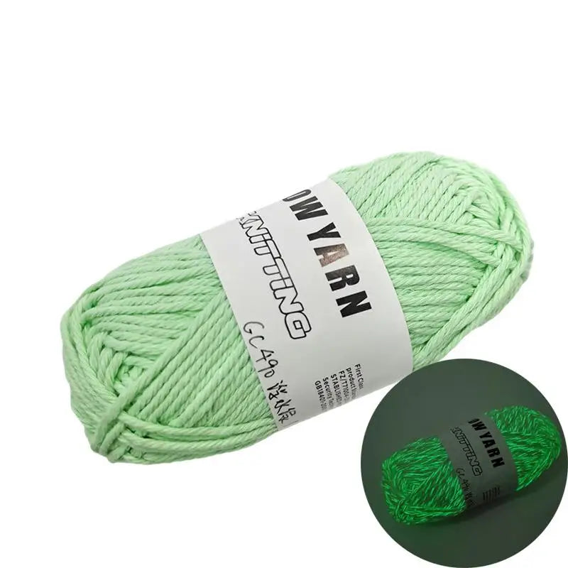 Fil fonctionnel en Polyester brillant dans la nuit, épais et lumineux, fil de coton, pull au Crochet, chapeau, écharpe, outils de tricot à la main, nouveauté