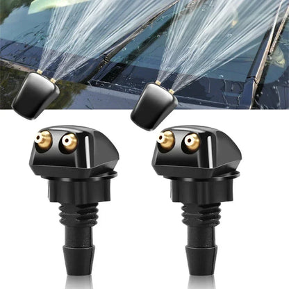 Vente Buse de pulvérisation d'essuie-glace de pare-brise de voiture, 2 pièces, convient à la plupart des modèles de voiture, buse de lavage de pare-brise à double trous, pulvérisation d'eau