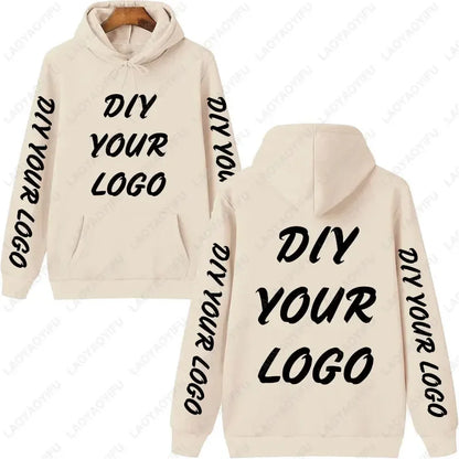 Sweat à capuche personnalisé avec Logo personnalisé, sweat-shirt chauffant et confortable, unisexe, décontracté, texte imprimé personnalisé, bricolage, à la mode, automne