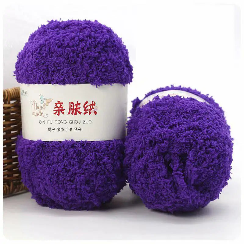 Fil Chenille doux et fin en velours de corail, 50g/paquet, fils de serviette pour tricoter, fil au Crochet, tricot à la main, poupées de bricolage