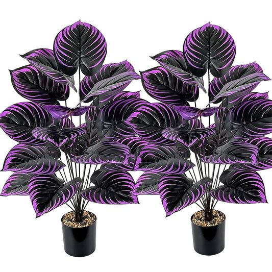 Plantes violettes artificielles à 18 têtes, bonsaï réaliste pour sol, intérieur pour la maison, les mariages, les hôtels, les jardins, décorations de photographie