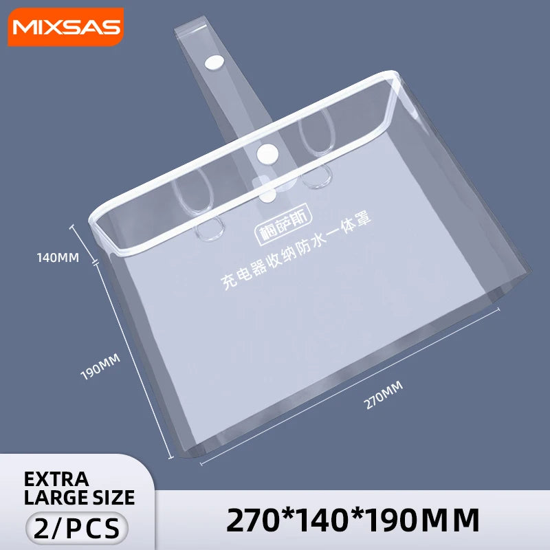 MIXSAS – sac étanche pour chargeur de voiture électrique en PVC, sac polyvalent pour chargeur EV, housse de protection contre la pluie, prise extérieure, boîte de protection anti-poussière