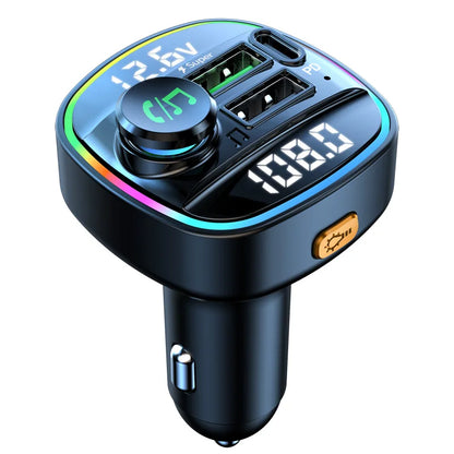 Transmetteur FM Bluetooth 5.0, modulateur d'autoradio mains libres, lecteur MP3 avec adaptateur de Charge USB Super rapide 22.5W pour voiture