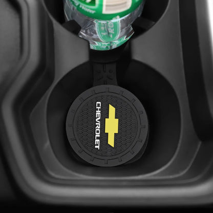Tapis de tasse d'eau de voiture, 2 pièces, dessous de verre Anti-bruit en caoutchouc pour Chevrolet Spark Captiva Cruze Malibu Equinox Trax Camaro Blazer Traverse