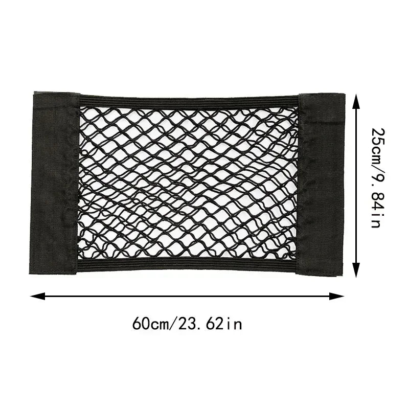 Filet de rangement pour siège arrière de voiture, sac de rangement, maille arrière, sangles élastiques réglables, véhicule antidérapant pour SUV berline, outils d'intérieur automobile