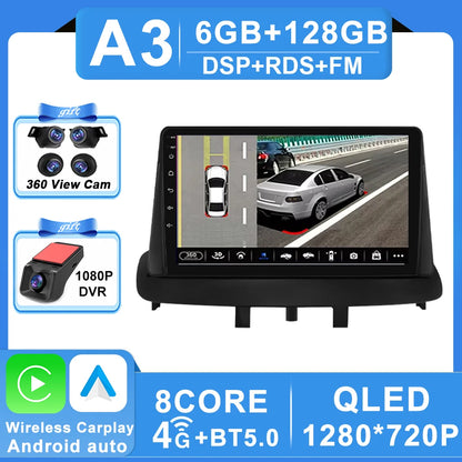 Android 16 pour Renault Megane 3 Fluence Samsung SM3 2008 - 2017 lecteur multimédia DSP CarPlay GPS autoradio
