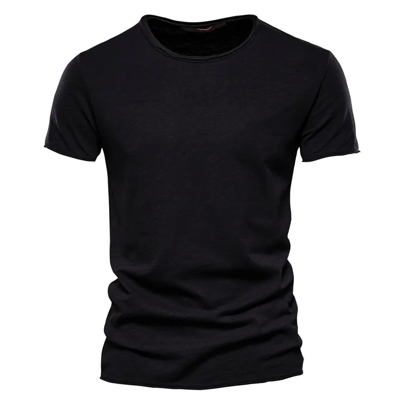 100% coton hommes T-shirt décontracté doux Fitness été mince T-shirts hommes vêtements de maison col rond à manches courtes solide T-shirt pour hommes