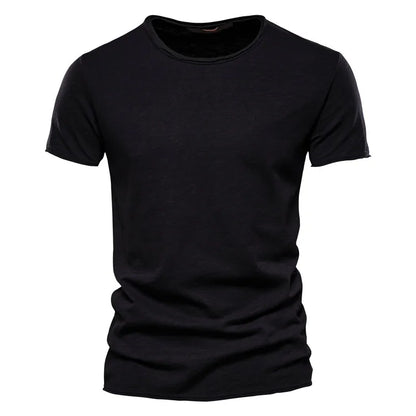 100% coton hommes T-shirt décontracté doux Fitness été mince T-shirts hommes vêtements de maison col rond à manches courtes solide T-shirt pour hommes