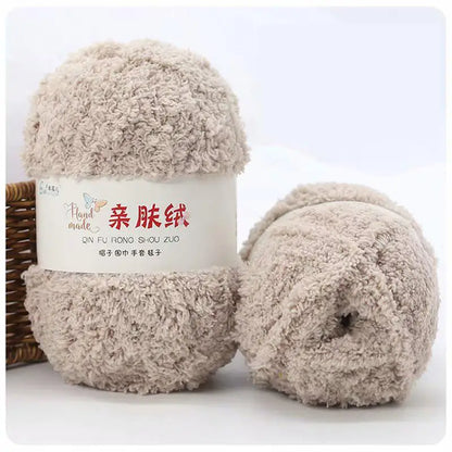 Fil Chenille doux et fin en velours de corail, 50g/paquet, fils de serviette pour tricoter, fil au Crochet, tricot à la main, poupées de bricolage