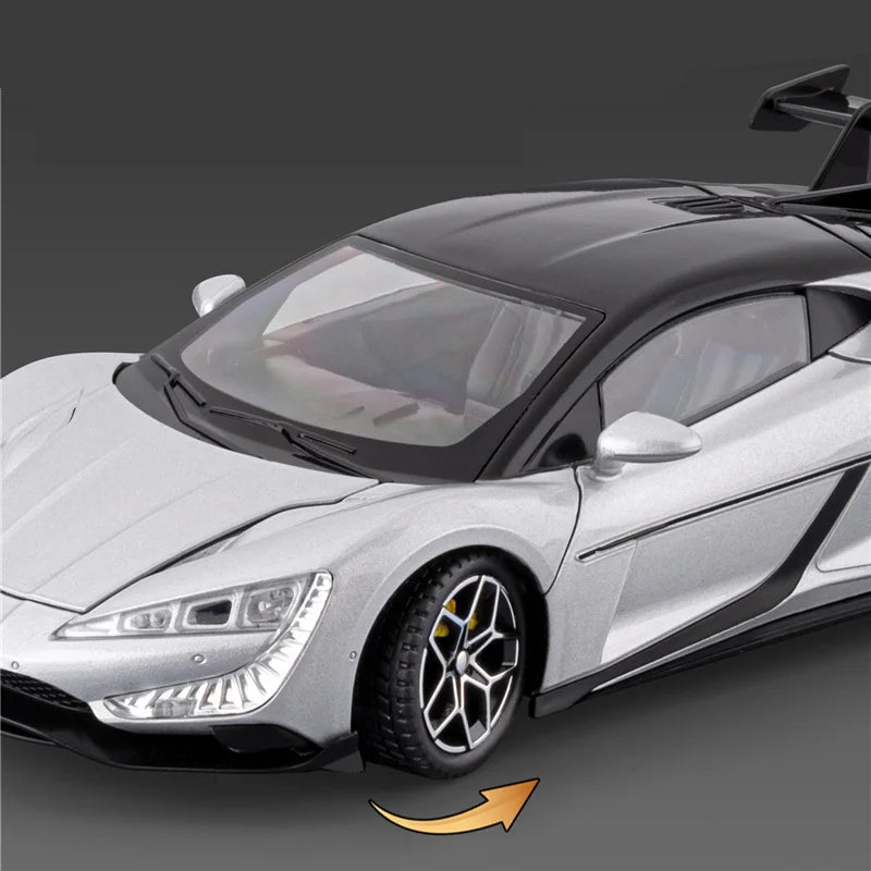 BYD Yangwang – modèle de voiture de sport électrique en alliage U9, en métal moulé sous pression, nouvelle énergie, modèle de véhicule de course, son et lumière, jouet pour enfants, cadeau, 1/24