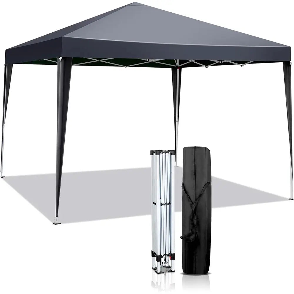 Tente pliante 10x10, portable pour extérieur, camping, patio, fêtes, gazebo EZ Up avec sac de transport (gris)