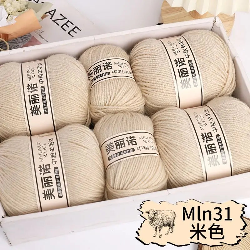 Fil de laine mi-épais pour chaussettes, tricot à la main, pull, pantalon, foulards, vêtements en cachemire mérinos, fil de Crochet doux pour bébé, 500 g/ensemble