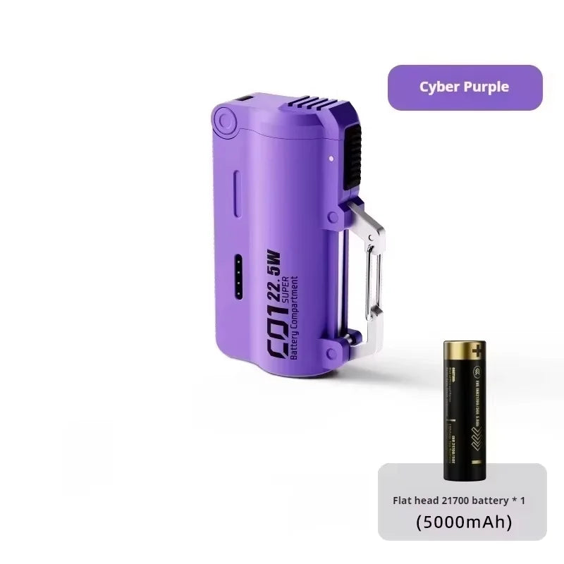 DOKIY 22.5W Super compartiment de batterie 5000mAh charge rapide batterie externe avec boucle à crochet 21700 Li-ion batterie chargeur Portable