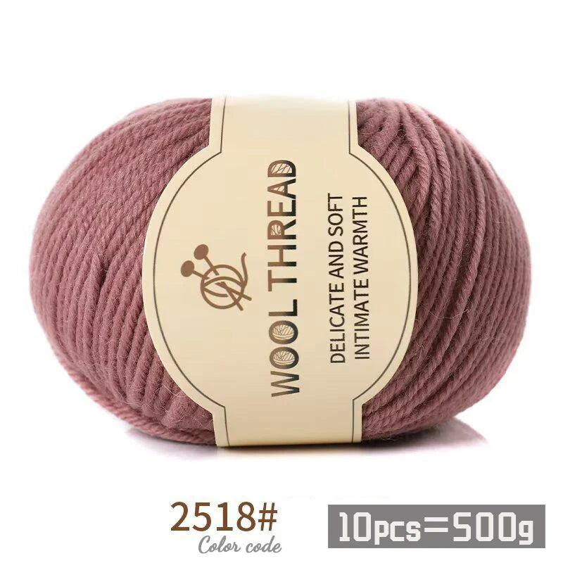 500g 290 Fil de laine d'alpaga peigné moyennement grossier, kit de matériel de tricot fait à la main chaud et à la mode pour l'automne et l'hiver, plusieurs couleurs de boules de fil pour fabriquer des pulls, des foulards