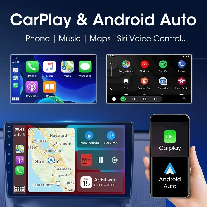 Autoradio Carplay sans fil Android pour Peugeot 207 CC 207CC 2006-2015 lecteur multimédia Navigation 2Din unité principale stéréo Auto