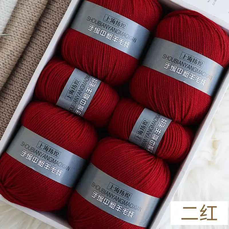Fil de cachemire d'épaisseur moyenne, 500 g/ensemble, 4 plis, pour tricot au Crochet à la main, pull et pantalon, laine chaude, fil de laine 100%, doux pour la peau