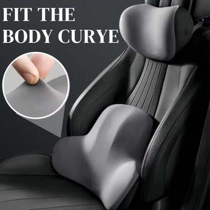 Oreiller cervical de voiture en mousse à mémoire de forme, protection du dossier de soutien lombaire, soulage la pression, appui-tête de voiture respirant, accessoires de voiture