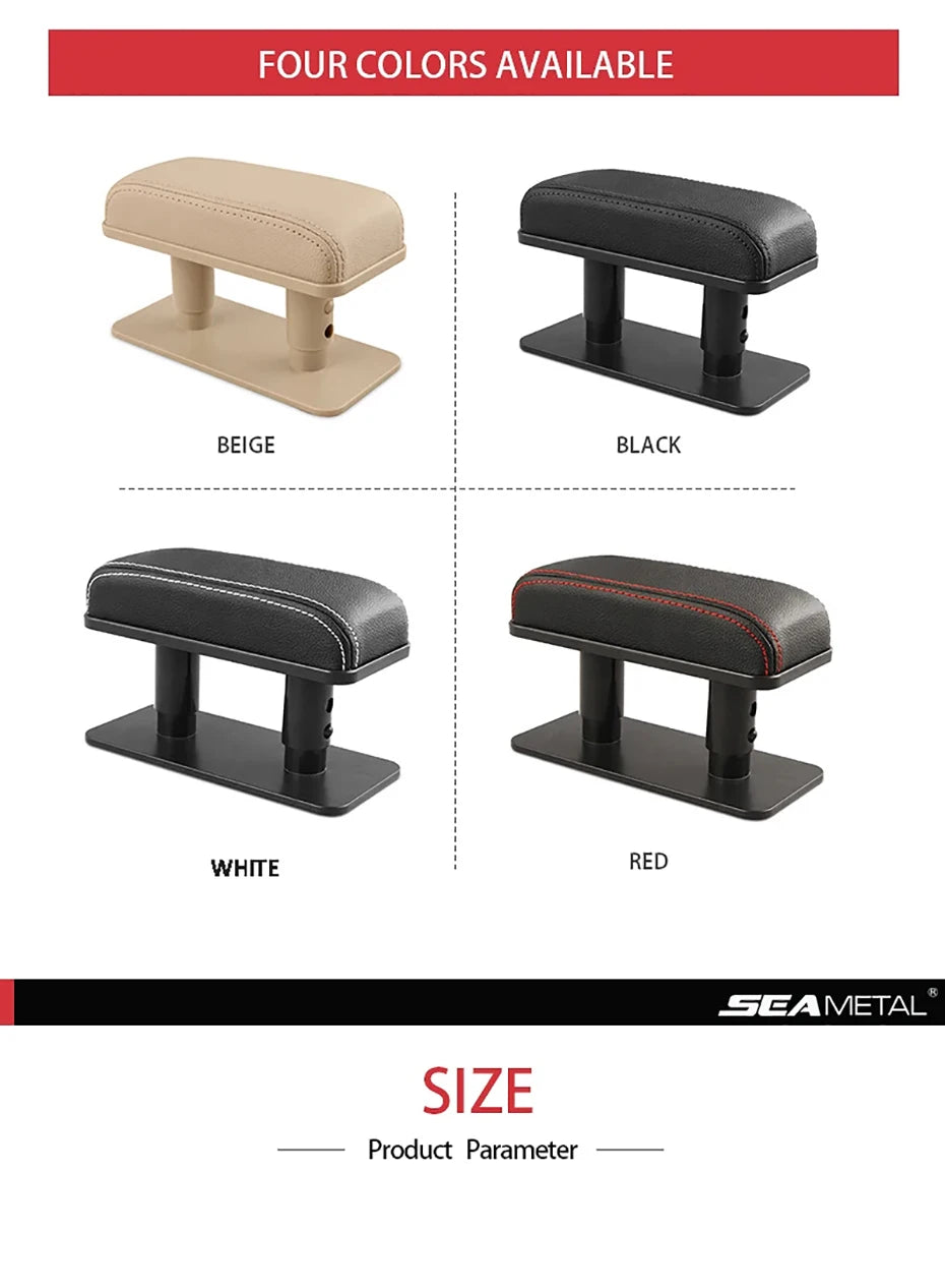 SEAMETAL – coussin d'accoudoir de porte de voiture, hauteur réglable, coussin de Support de coude, tapis de protection intérieur universels en cuir PU