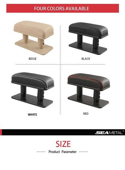 SEAMETAL – coussin d'accoudoir de porte de voiture, hauteur réglable, coussin de Support de coude, tapis de protection intérieur universels en cuir PU