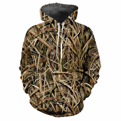 Camouflage chasse animaux en plein air Camouflage printemps et automne hommes à capuche rue tendance ample confortable haut décontracté vêtements