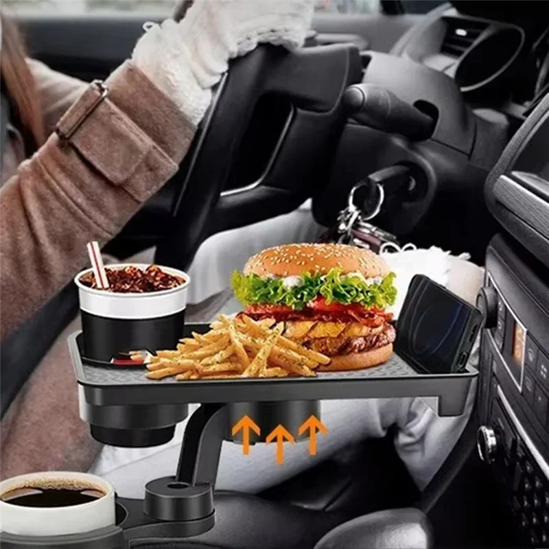 Plateau porte-gobelet universel pour voiture de haute qualité - 360 °     Organisateur rotatif réglable à double tasse