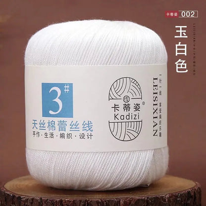Fils de dentelle en coton mercerisé, fils de dentelle au crochet, broderie à la main, artisanat d'art, couvertures de bricolage, écharpe et pull, taille 3, # 100%