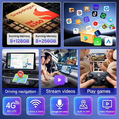 CarlinKit 3 en 1 Android 15 CarPlay Ai Box adaptateur sans fil Android Auto Qualcomm SM6350 128GB 8 cœurs pour Youtube Netflix FOTA