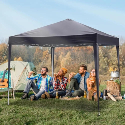 Tente pliante 10x10, portable pour extérieur, camping, patio, fêtes, gazebo EZ Up avec sac de transport (gris)